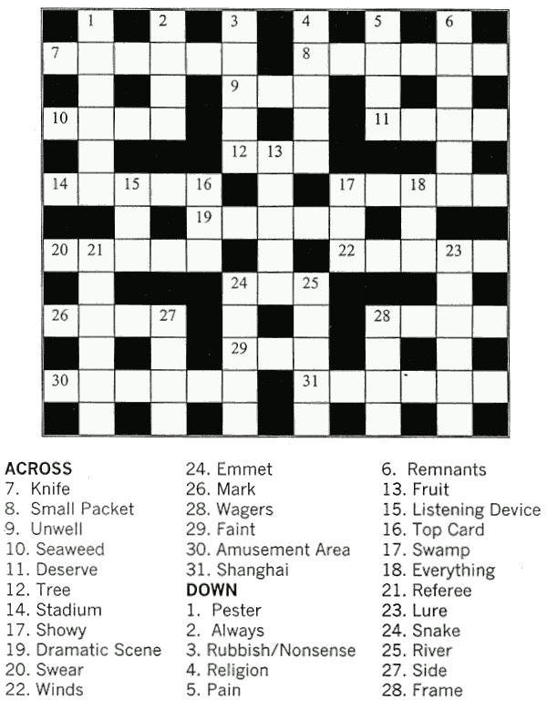 Berrynarbor News: Crossword Corner